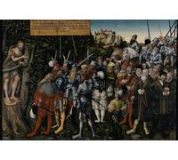XcBAIHOUD Vintage Pictures Printed Wall Art Graffiti the Sermon of the Baptist by Lucas Cranach the Younger Posters and Prints for Office Decor 60x90cm