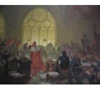 XcBAIHOUD Vintage Pictures Printed Wall Art Graffiti the Slav Epic No. the Hussite King Jirí Z Podebrad by Alphonse Maria Mucha Posters and Prints for Office Decor 60x90cm