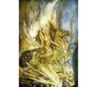 XcBAIHOUD Vintage Pictures Printed Wall Art Graffiti the Twilight of the Gods Göttterdämmerung by Arthur Rackham Posters and Prints for Office Decor 60x90cm
