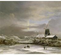 XcBAIHOUD Vintage Pictures Printed Wall Art Graffiti Winter Landscape by Jacob Van Ruisdael Posters and Prints for Office Decor 60x90cm