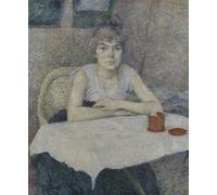 XcBAIHOUD Vintage Pictures Printed Wall Art Graffiti Young Woman At a Table by Henri De Toulouse Lautrec Posters and Prints for Office Decor 60x90cm