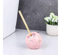 XCC Ceramic Base Toilet Brush Household Toilet Squatting Pit No Dead Space Cleaning Long Handle Brush Set (Color : Pink)