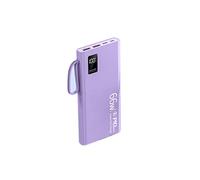 XCC Mini Comes With Four-wire Power Bank 20000 MAh Large Capacity PD66W Super Fast Charging Power Bank (Color : Purple, Size : 20000mAh)
