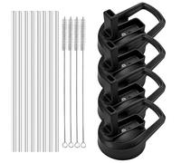 XccMe Straw Lid for Hydro Flask Wide Mouth,4Pack Replacement Lids with Straws for Wide Mouth 12,16,18,22,32,40,64oz Water Bottles,Sport Bottle Lids Accessories with Handle (straw lid4) (straw lid4)