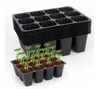 XCDMJ 120 Cells Seedling Plug Trays, 10 PCS Reusable Seed Starter Container, Garden Care Seed Tray Inserts, Seed Tray Cell Inserts with Holes for Nursery Growing Plants Propagation Germination