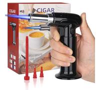 XCDMJ Blow Torch,Refillable Kitchen Blow Torch Lighter with Non-Slip Design, for Kitchen Cooking, Baking, Crème Brûlée, Meringue, BBQ, Catering Chef, Culinary(Butane Not Included)