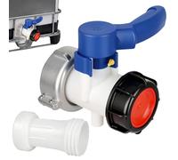 XCDMJ IBC Adapter Ball Valve, IBC Container Flap Valve DN50 75 mm Stopcock, IBC Tank Accessories Tank Drain Valve, Outlet Valve Valve for IBC Container with Connection, Water Tank, Rain Butt
