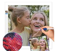 Xcdsf Personalised Diamond Painting Art Kit for Adults - Custom Create Your Own Full Drill Embroidery Picture (40 * 40 Round Drill)