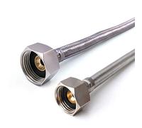 Xcel Home 1/2" x 3/4" BSP (500mm) Flexible Connector | 2 Pipes Braided Hose Flexi Replacement Bathroom Kitchen Boiler Plumber Flex Hose