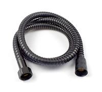 Xcel Home 1.2m Black Leakproof Shower Hose Flexible Stainless Steel Anti Kink Design with Solid Brass Connectors Universal Fit 1/2" BSP, Rust-Resistant