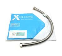 Xcel Home 1x 1/2" x 1/2" BSP (500mm Long) Flexible Tap Connector Pipes | Monobloc Mixer Tap Connectors Kitchen Sink/Bathroom Basin Stainless Steel Braided Flexi Pipe Tails | Large 12.5mm Inner Bore