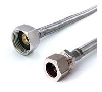Xcel Home 1x 15mm x 3/4 BSP 500mm Long Braided Flexible Bath Pipe Connector | Stainless Steel Hose Pipe | Rust Lead & Corrosion Free | Long Lasting Multipurpose Use