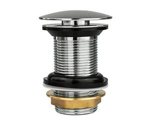Xcel Home 1x Chrome Dome Click Clack Unslotted Basin Waste | Standard G 1 1/4" BSP connection | Solid Brass Construction | Round Pop Up Plug Replacement | Mushroom Bathroom Sink Trap