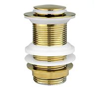 Xcel Home 1x Unslotted Gold Replacement Click Clack Basin Waste 7 x 7 x 8 cm | Standard G 1 x 1/4'' BSP Connection | Quality Brass Pop-Up Bathroom Sink Plug