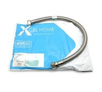 Xcel Home™ 1x WRAS Approved 15mm Compression x 1/2" BSP (500mm Long) Flexible Tap Connector Pipes | Monobloc Mixer Tap Connectors Kitchen Sink/Bathroom Basin Stainless Steel Braided Flexi Pipe Tails
