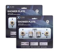 Xcel Home 2 Pack Shower Fixing Plate System | Thermostatic Bar Mixers | Strong & Leak-Free Valve Connections | Durable & Corrosion-Resistant | Easy Install, Compatible with Thermostatic Mixers