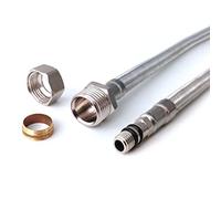 Xcel Home 2 x 900mm M10 x 15mm Compression Monobloc Flexi Tap Connectors | DIY Replacement Flexible Bathroom Basin & Kitchen Sink Tap/Boiler Pipes