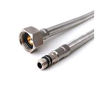 Xcel Home 2 x M10 (10mm) x 1/2 BSP (600mm) Flexible Tap Connectors | Kitchen Sink/Basin Monobloc Mixer Hot and Cold Tap Connector Flexi Pipe Tails | Braided Stainless Steel - Plumbing Fittings