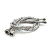 Xcel Home 2 x M10 (10mm) x 1/2 BSP Flexible Tap Connector (600mm) | Pair Braided Stainless Steel | Flexi Pipe Tails for Kitchen Sink & Bathroom Basin Monobloc Mixer DIY Replacement & Plumbing Solution