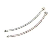 Xcel Home™ 2 x M10 x1/2 BSP (300mm) Flexi Tap Connectors | DIY Kitchen/Basin Monobloc Mixer Tap Replacement Flexible Pipes Tails (Short Male Ends)