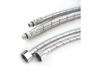 Xcel Home 2 x M12 (12mm) X 1/2 BSP (500mm) Flexible Tap Connectors | Pair Braided Hose Pipe | for Kitchen Sink & Bathroom Basin Monobloc Mixer Taps | DIY Replacement Flexible | for Hot & Cold Supply