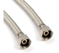 Xcel Home 2X 3/8" BSP Flexible Tap Connector Hose 50cm Stainless Steel Braided Pipe for Kitchen, Bathroom, Sink, Monobloc Mixer High Pressure, Leakproof Plumbing Hose