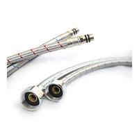 Xcel Home 2X M10 1/2 BSP 500mm Long Flexible Pipe Connectors - Kitchen/Basin Monobloc Mixer Tap Connectors - Rust, Corrosion, and Lead-Free 304 Stainless Steel Flexi Pipe Tails with Long Male Ends