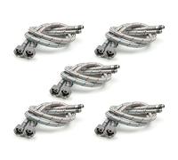 Xcel Home™ 2X M10 (10mm) x 1/2" BSP (500mm) Flexible Tap Connectors | DIY Replacement Flexi Pipes Tails for Boilers Sinks & Basins | Rust, Corrosion, & Lead-Free Stainless Steel Braided Hoses-5 Pairs