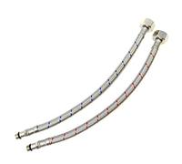 Xcel Home 2X (Pair) M12 x 1/2 BSP 300mm Long Flexible Tap Connector | DIY Replacement for Kitchen Sink & Bathroom Basin Monobloc Mixer/Boiler Flexi Pipe Tails | Stainless Steel Braided Flexible Hoses