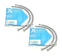 Xcel Home 4X WRAS Approved Flexible Pipe Tap Connector, M10 (10mm) x 1/2" BSP x 500mm Stainless Steel Braided Hose, 9mm Bore, High Pressure, Rust-Free, Safe for Drinking - 2 Pairs (2 Pairs)