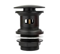Xcel Home Black Pop-Up Basin Waste G1 1/4 BSP Connection Slotted Click Clack Sink Plug with Overflow, Brass Construction, Fast Drainage, Leakproof Seal, Easy DIY Installation for Bathroom Sinks