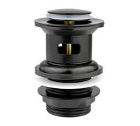 Xcel Home Black Pop-Up Basin Waste G1 1/4 BSPP Click Clack Sink Plug with Overflow, 304 Stainless Steel, Fast Drainage, Anti-Rust, Scratch-Resistant, Easy DIY Installation for Bathroom Sinks