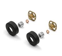 Xcel Home Black Round Shower Fixing Kit Plates (Pair) with 3/4 Connections - Brass, Wall Mounted for Exposed Shower Valves