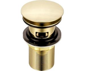 Xcel Home Brushed Gold Slotted Replacement Click Clack Basin Waste | Mushroom Dome Shaped Brass Pop Up Sink Basin Plug Suitable with Over Flow Bathroom Sinks - Standard G 1 1/4" BSP (1 Waste)
