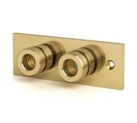 Xcel Home Brushed Gold Thermostatic Douche Fixing Wall Bracket Back Plate | Bathroom Bidets Shattaf Shower Toilet Mixer Bar Valve Mounted Kit | Easy Installation - All Fittings Provided