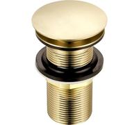 Xcel Home Brushed Gold Unslotted Click Clack Waste Dome Shaped | Replacement Basin Brass Pop Up Sink Basin Plug | Standard G 1 1/4" BSP Connection | 1 pc