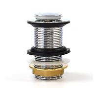 Xcel Home Chrome Click Clack Unslotted Basin Waste | Replacement Pop Up Bathroom Sink Trap Plug | Solid Brass Construction - Standard G1¼ Connection