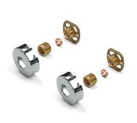 Xcel Home Chrome Round Shower Fixing Kit Plates (Pair) with 3/4 Connections - Brass, Wall Mounted for Exposed Shower Valves