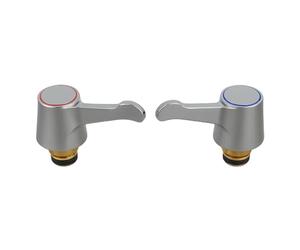 Xcel Home Clever Lever 3/4" Reviver Kit - Pair of Chrome Tap Heads, Hot & Cold Indicators, Easy-Fit Replacement for Basin or Bath