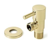 Xcel Home Gold Stop Isolation Valve for Douche | 1/2" BSP | 1 Piece | Single Lever Angle Switch 1/2" BSP Connection | On/Off Muslim Shattaf Plated Tap Toilet Bidet Douche Hygiene Spray Cleaner