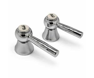 Xcel Home HD71 Rune Tap Handle Pair Hot and Cold Chrome Lever Replacement Kit for Basin and Sink Taps