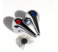 Xcel Home Leger Tap Handle Pair - Chrome Lever Replacement Set for Hot & Cold Basin or Bath Taps, Easy Fit and Durable Finish