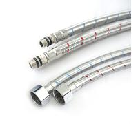 Xcel Home M12 (12mm) X 1/2 BSP (600mm) Flexible Tap Connectors | Pair Braided Hose Pipe | for Kitchen Sink & Bathroom Basin Monobloc Mixer Taps | DIY Replacement Flexible | for Hot & Cold Supply