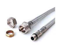 Xcel Home™ Pair of 900mm M12 x 15mm Compression Monobloc Tap Connectors Kitchen Basin Flexi Pipes - Stainless Steel, Rust and Corrosion Free