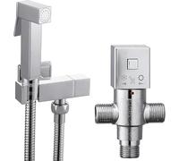 Xcel Home Quality Thermostatic Square Chrome Brass Bidet Douche Set | Muslim Shattaf Shower Head | Hygiene Toilet Spray | 1 Set
