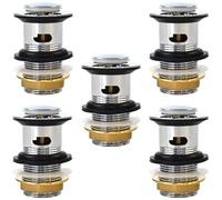 Xcel Home Replacement Slotted Chrome Click Clack Basin Waste | Brass Pop Up Sink Basin Plug | Standard G 1 1/4" BSP Connection (Standard | 5 Waste)