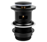 Xcel Home™ Slotted Black Replacement Click Clack Basin Waste | Quality Brass Pop-Up Bathroom Sink Plug | Standard G 1 1/4" BSP Connection | 1 pc