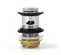 Xcel Home™ Slotted Chrome Silver Replacement Click Clack Basin Waste | Quality Brass Pop-Up Bathroom Sink Plug | Standard G 1 1/4" BSP Connection | 1 pc