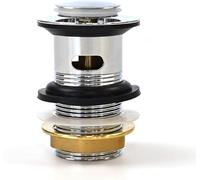 Xcel Home™ Slotted/Unslotted Click Clack Chrome Basin Pop Up Waste - Solid Brass Construction - Square/Round Mushroom Dome Shaped (Standard | Slotted)