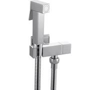 Xcel Home Square Chrome Shattaf Shower -شطاف المسافر with Waterproof & Rust-Proof Feature - Wall Mount Douche Spray Head for Toilet & Bathroom - Muslim Shower with Spray Hose - Chrome Color
